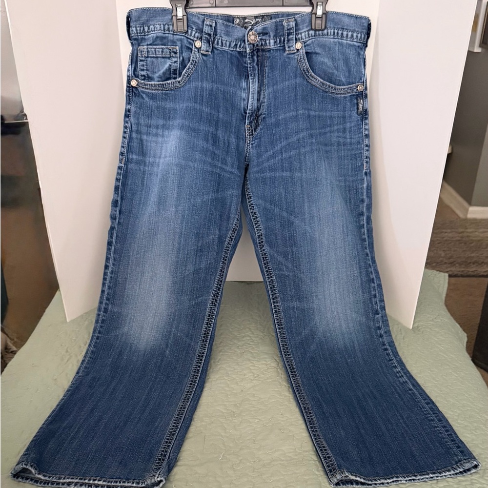 Silver Jeans Men's Straight Legged Jeans in Classic Blue